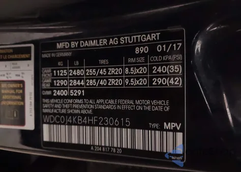 2017 Mercedes-Benz Glc 300 Coupe 4Matic z USA, uszkodzony, nr VIN WDC0J4KB4HF230615